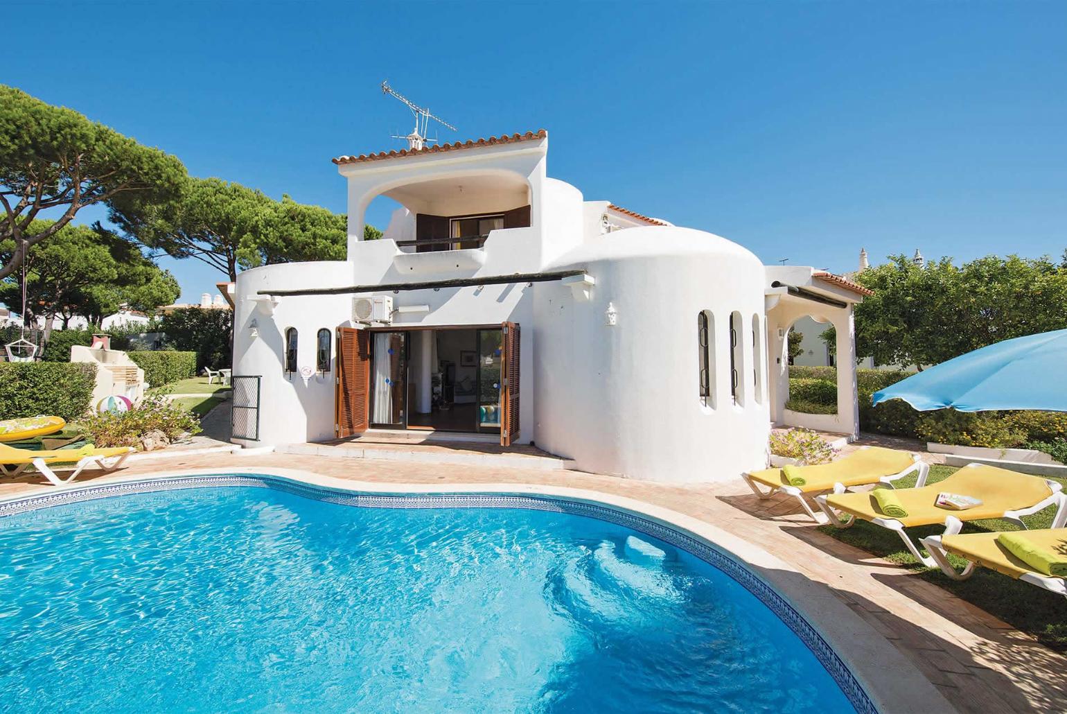 ,Beautiful villa with private pool and terrace area.