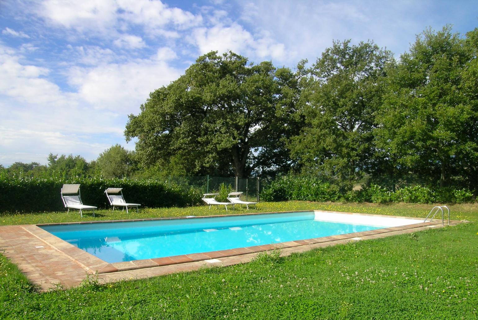 Private pool, terrace, and garden with countryside views 