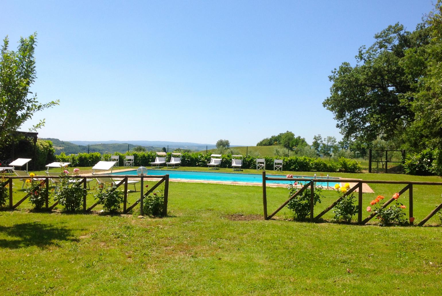 Private pool, terrace, and garden with countryside views 