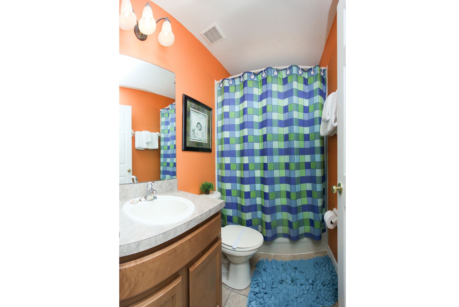 Bathroom with shower.