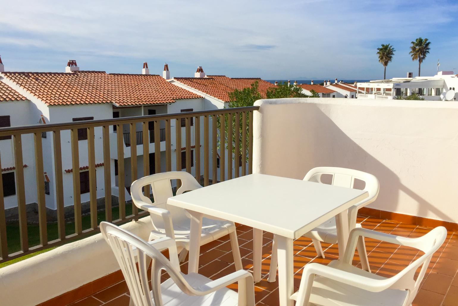 Private balcony with sea views