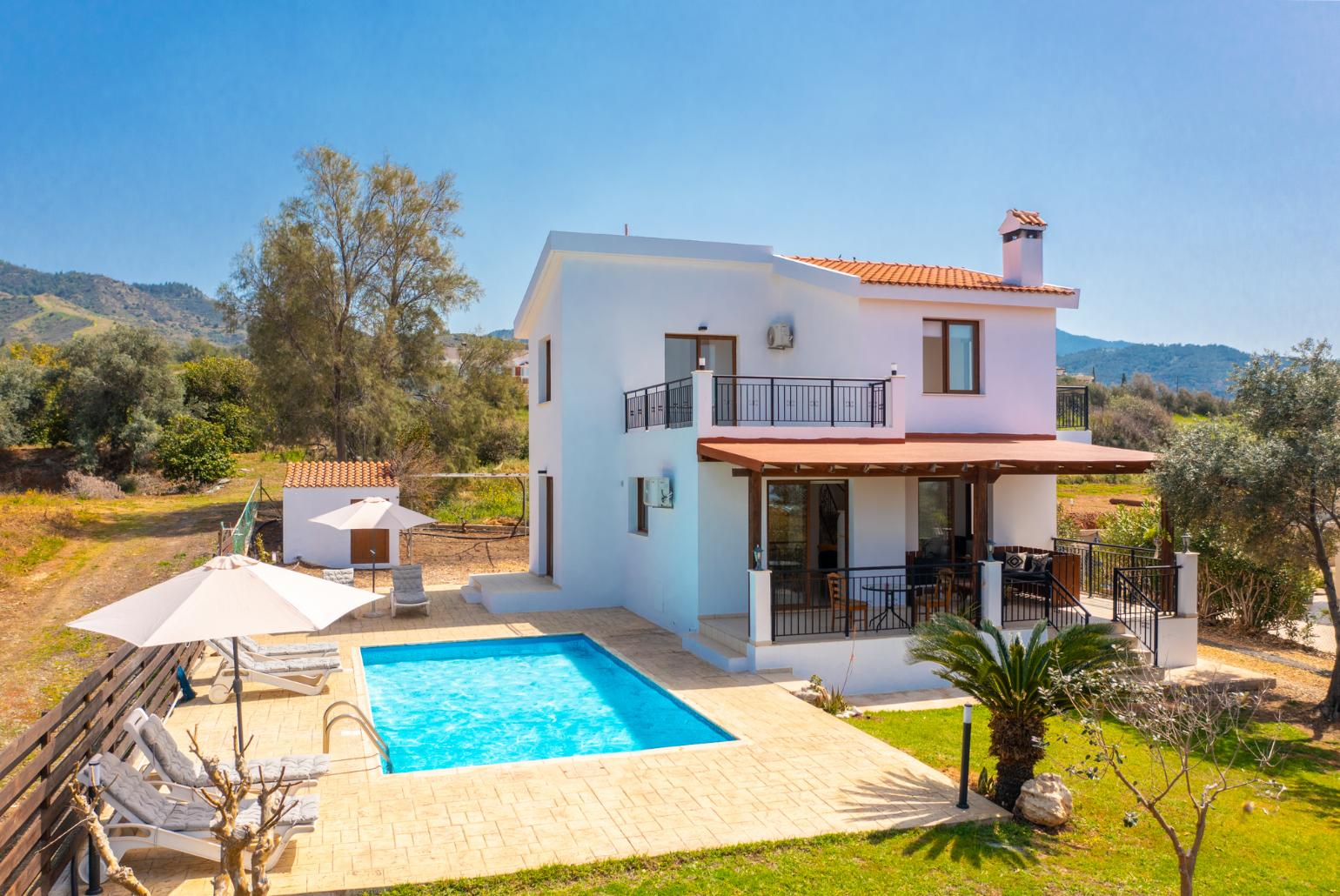 Beautiful villa with private pool, terrace, and garden with panoramic sea views