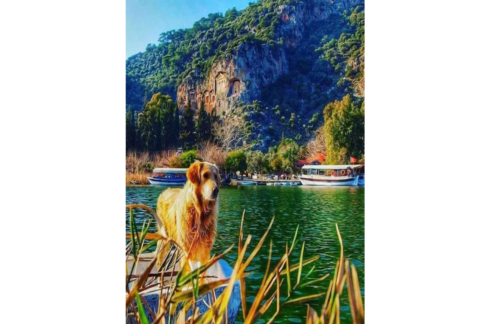 View to famous Lycian Rock Tombs 