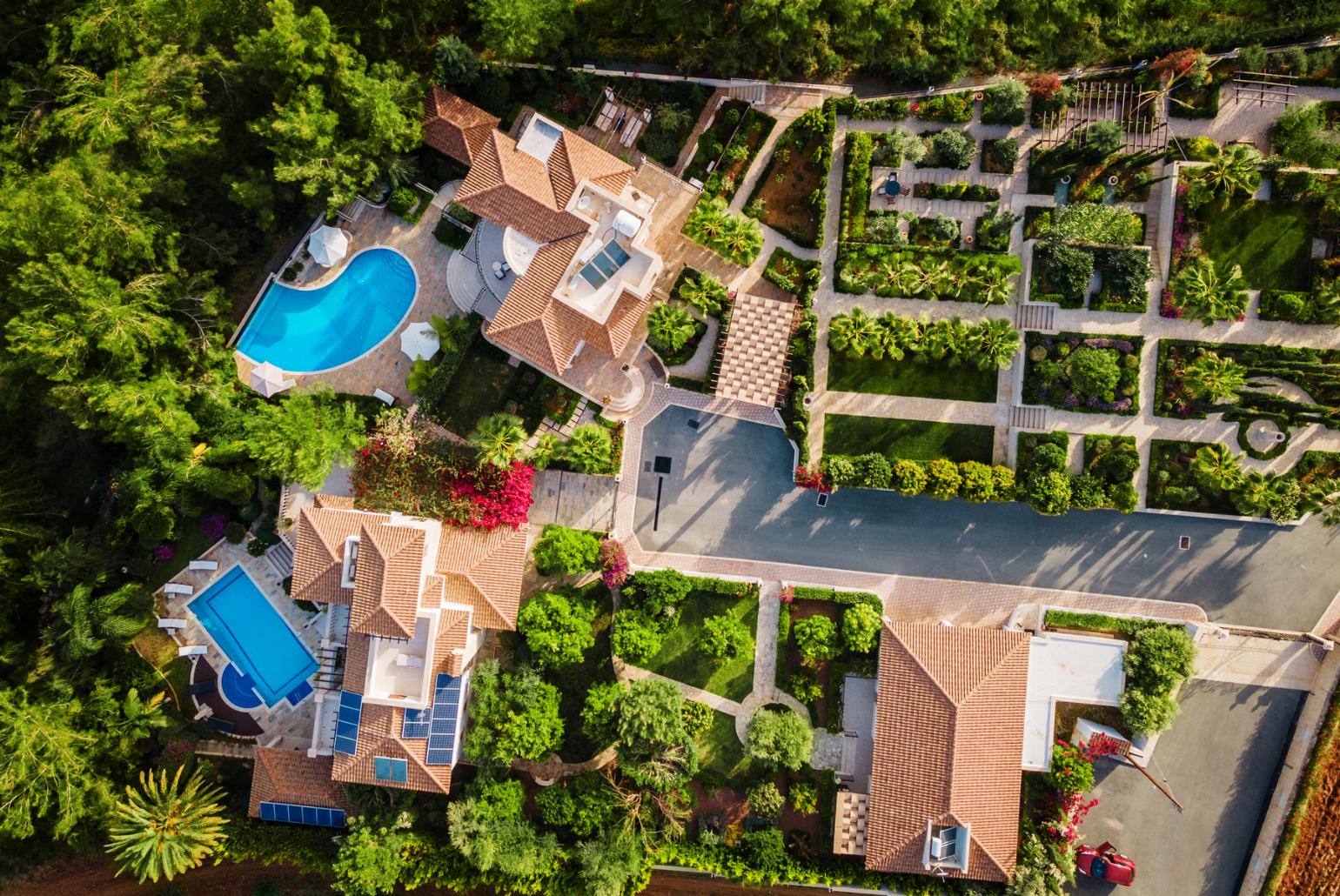 Aerial view of Villa Evangelia