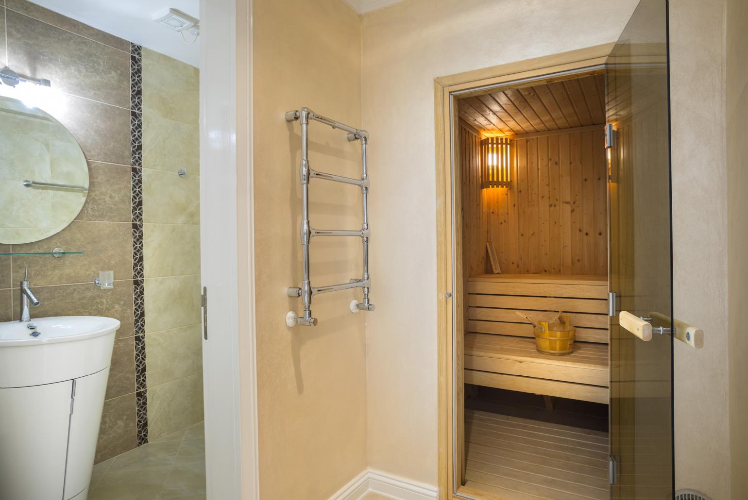 Bathroom with sauna