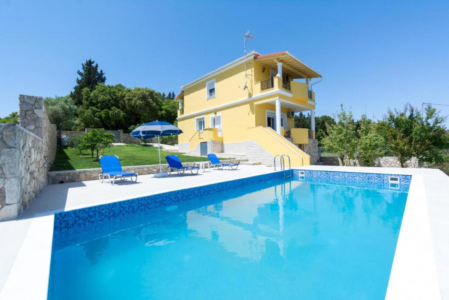 ,Beautiful villa with private infinity pool and terrace with sea views
