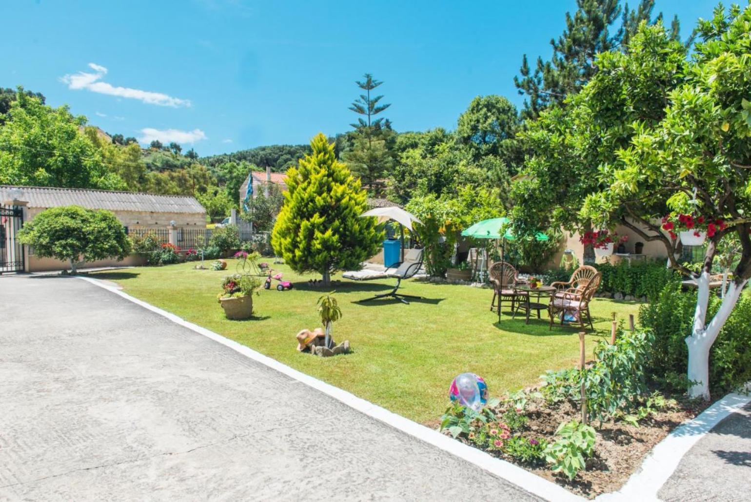 Villa entrance and private tenant gardens