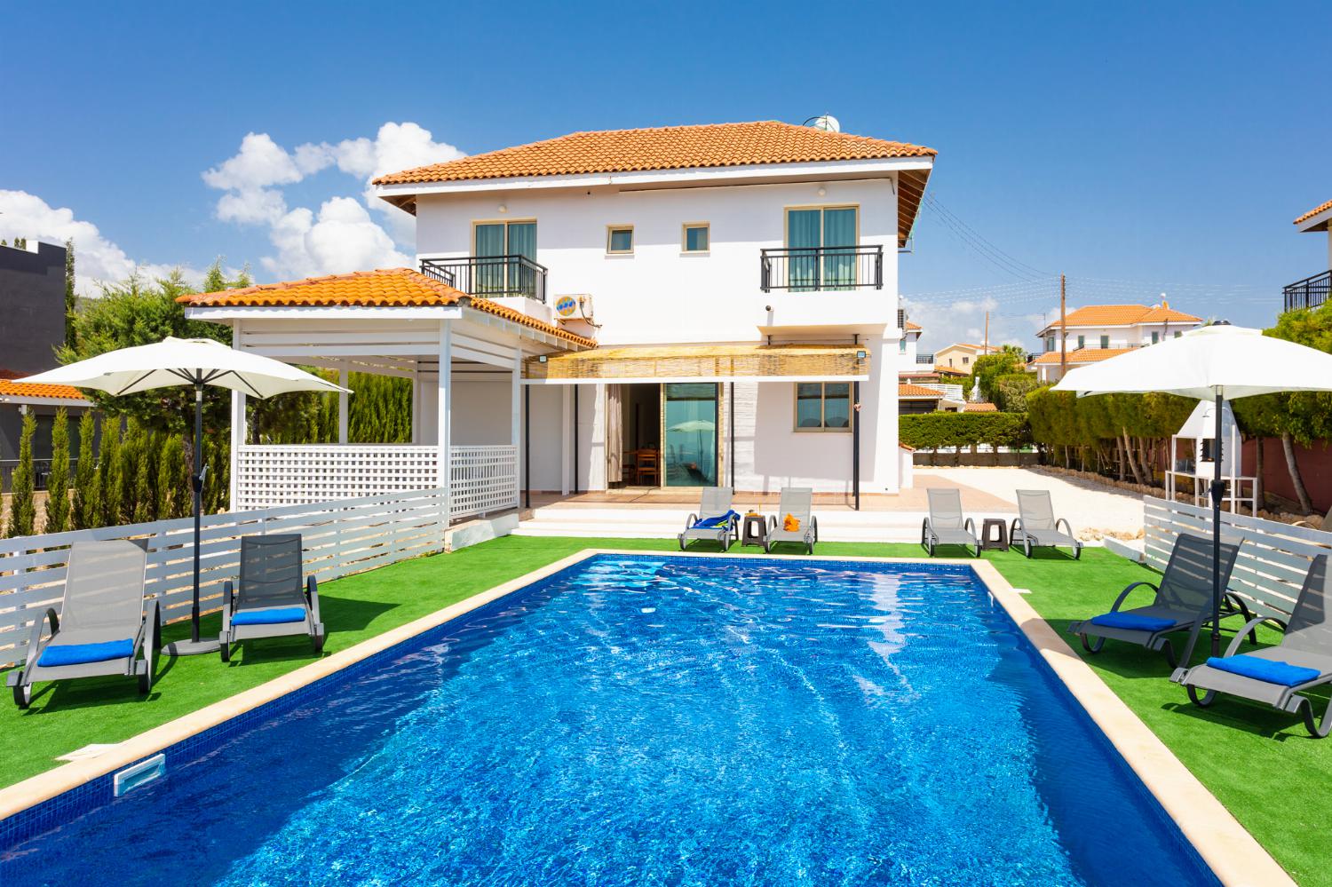 ,Beautiful villa with private pool and terrace with sea views