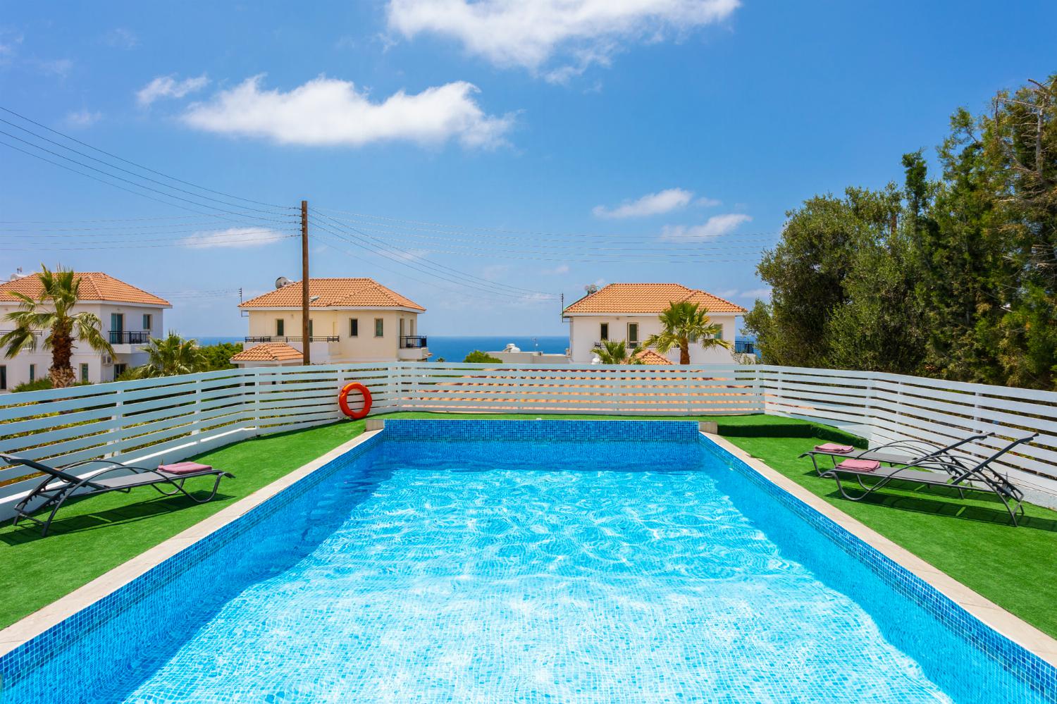 Private pool and terrace with sea views