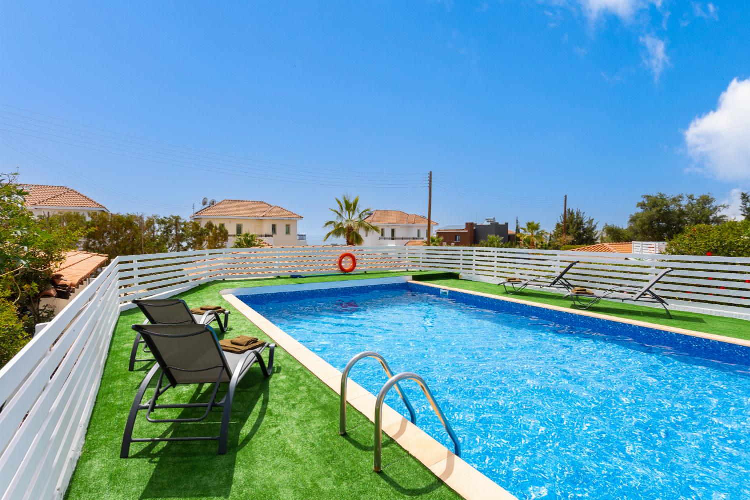 Private pool and terrace with sea views