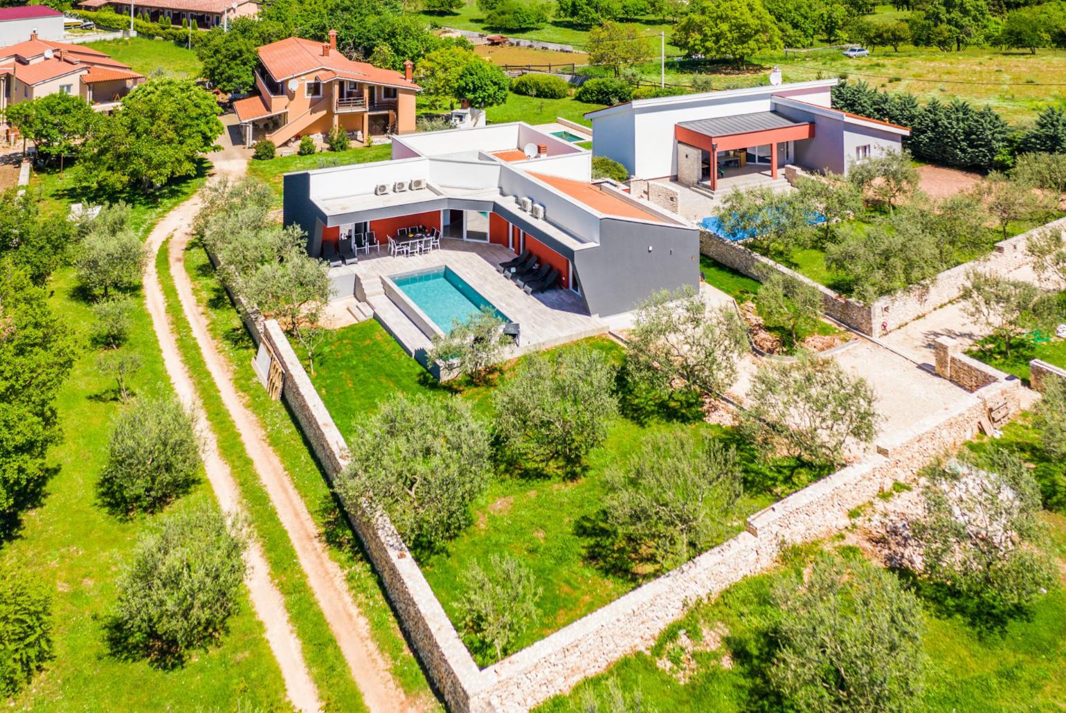 Aerial view of Villa LM