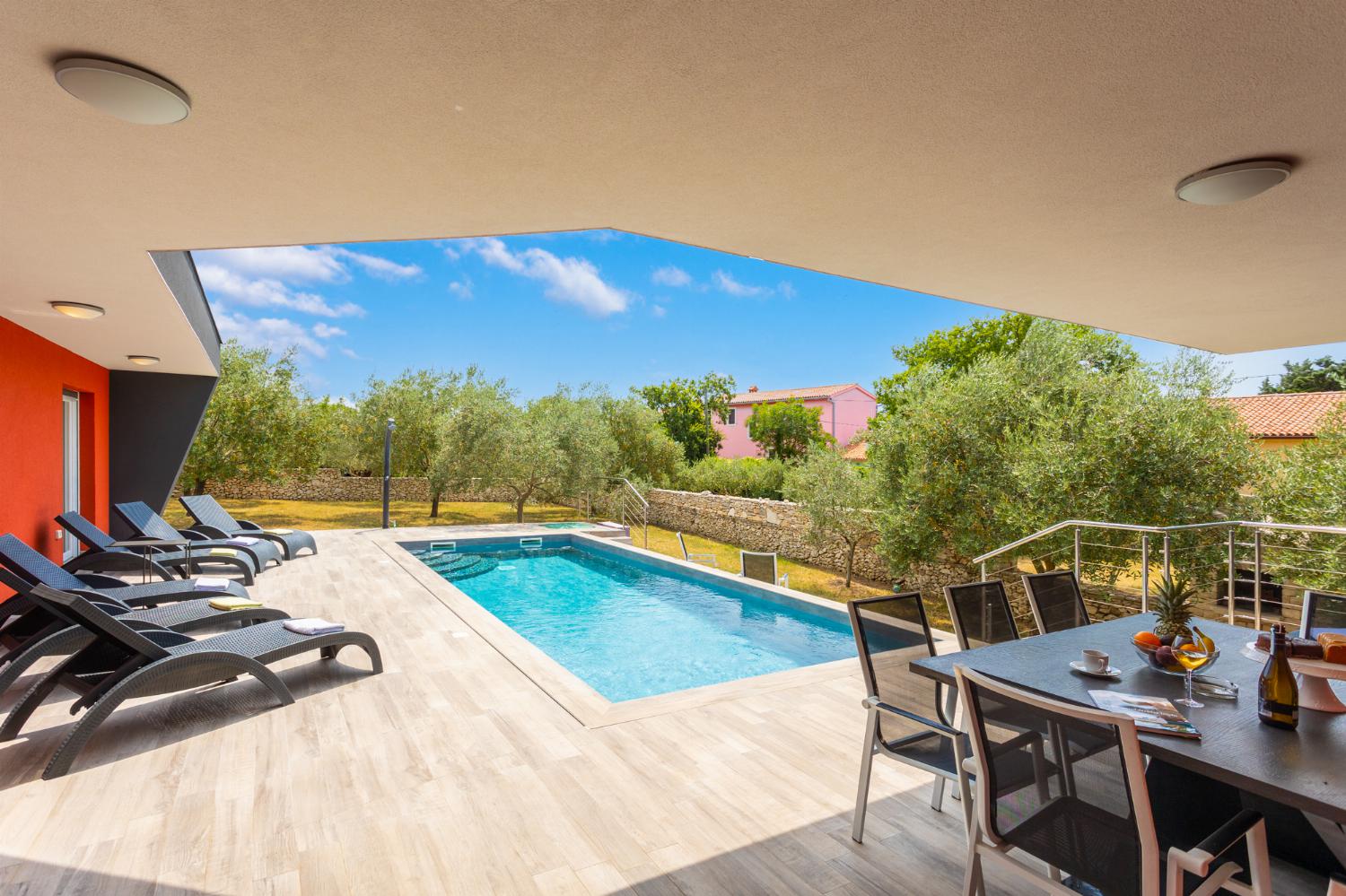 Sheltered terrace area