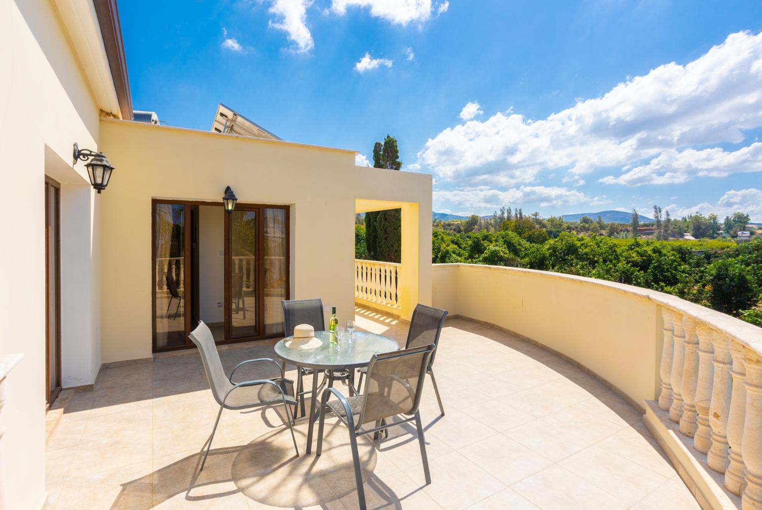 Upper terrace area with sea views