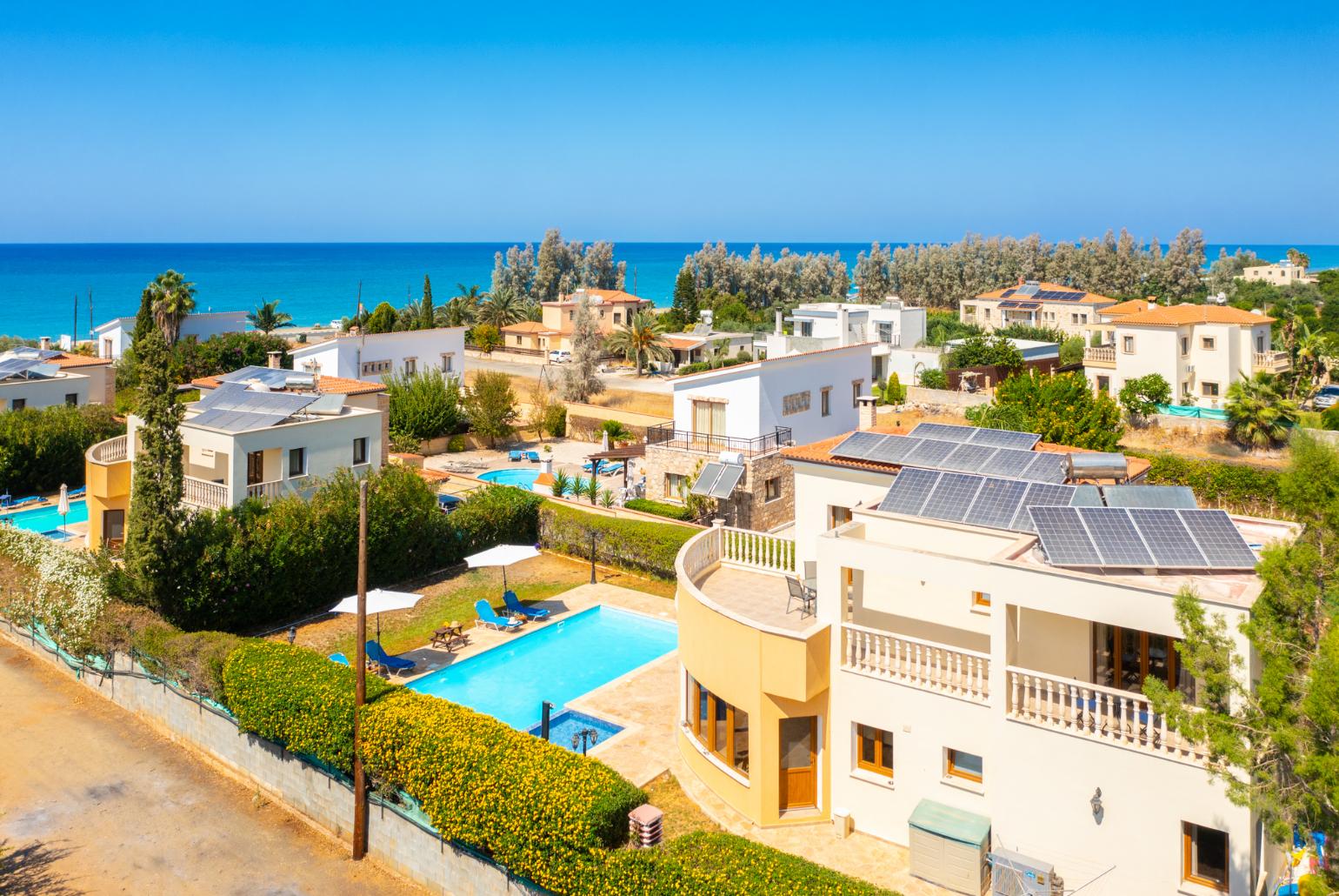 Aerial view of Villa Tsikkos Tessera