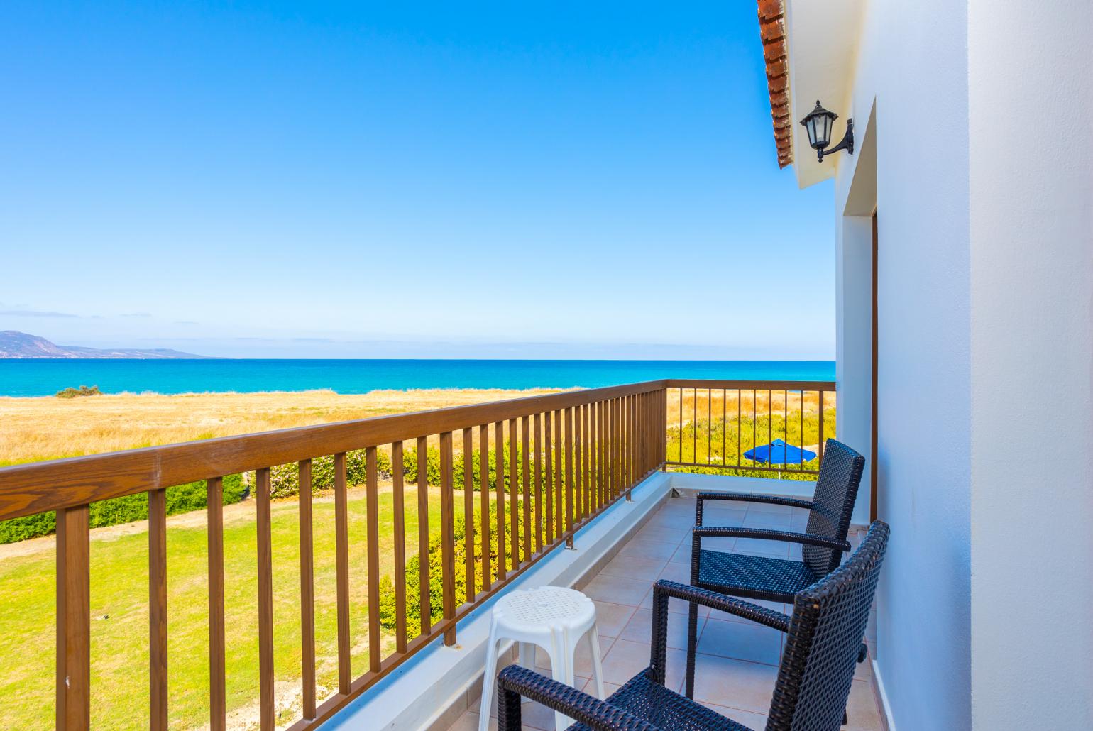 Balcony with sea views