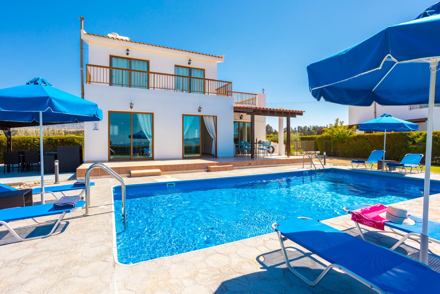 Beautiful villa with private pool, terrace, and garden with sea views