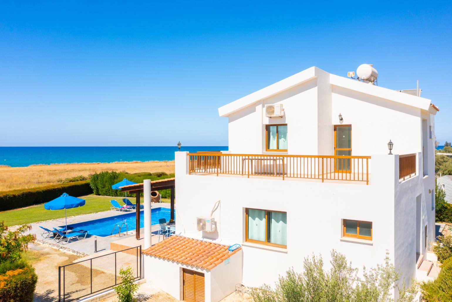 Aerial view of Blue Bay Villa Dimitris