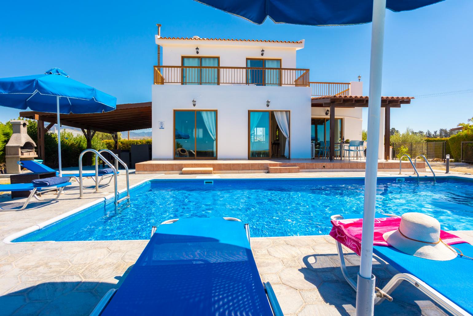 Beautiful villa with private pool, terrace, and garden with sea views