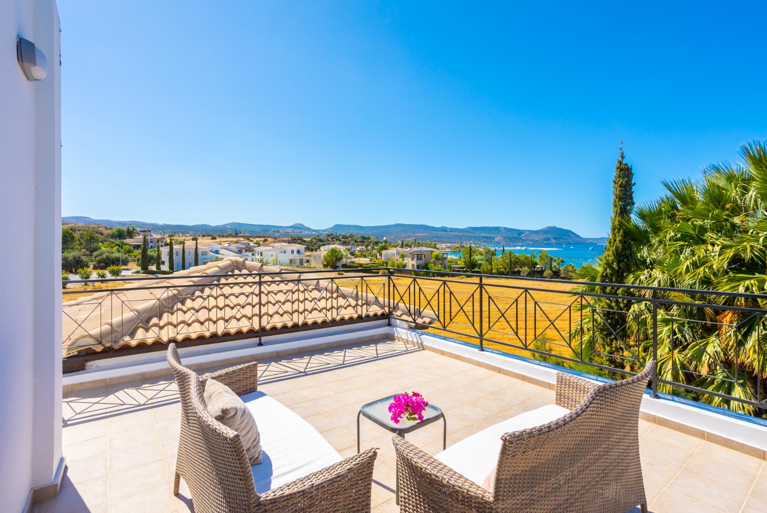 Roof terrace area with sea views