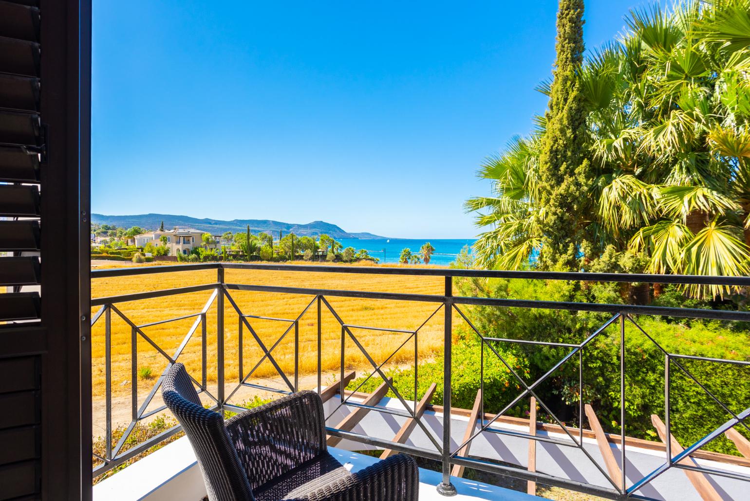 Balcony with sea views