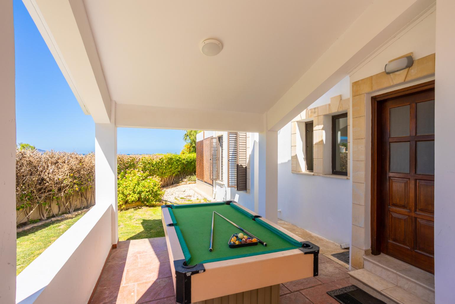 Terrace area with pool table