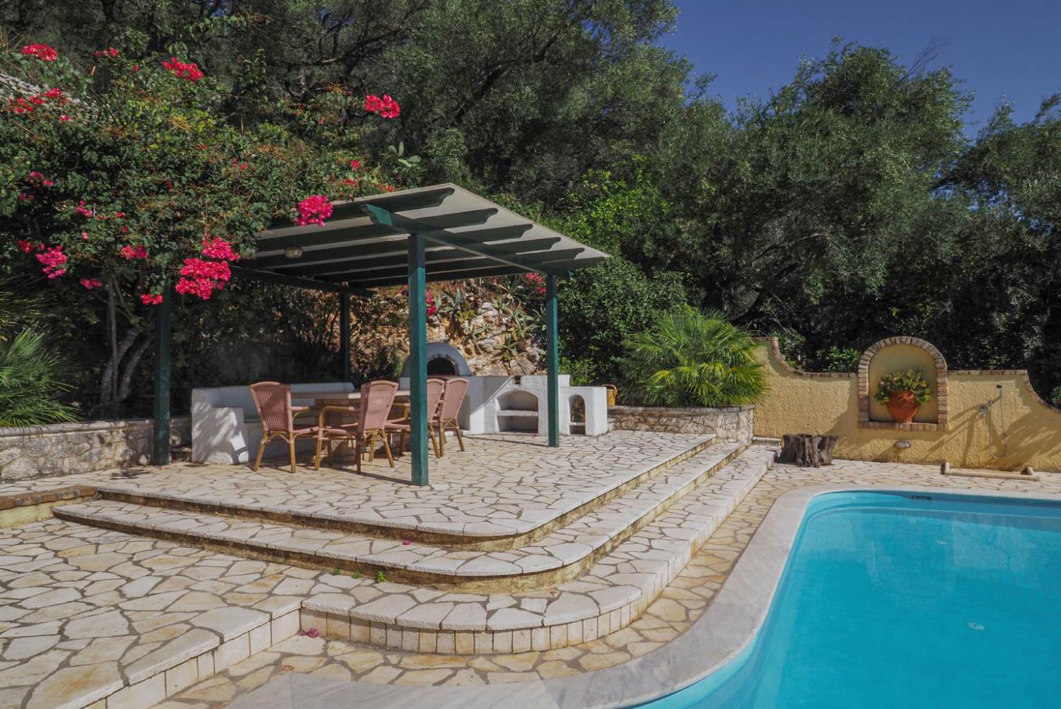 Private pool and terrace with sea views