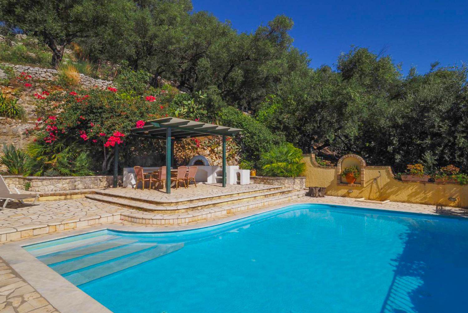 Private pool and terrace with sea views