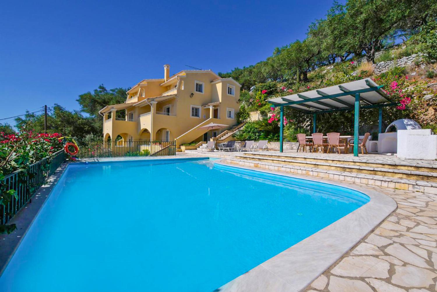 ,Beautiful villa with private pool and terrace with sea views