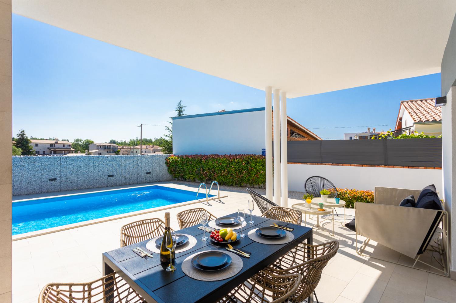 Sheltered terrace area