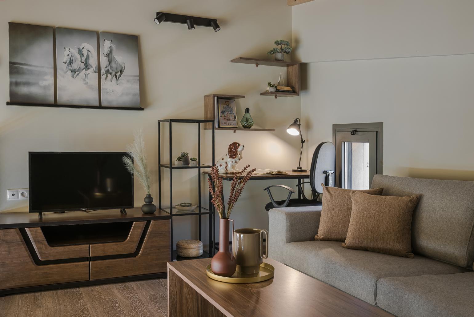 Living room with sofa and TV