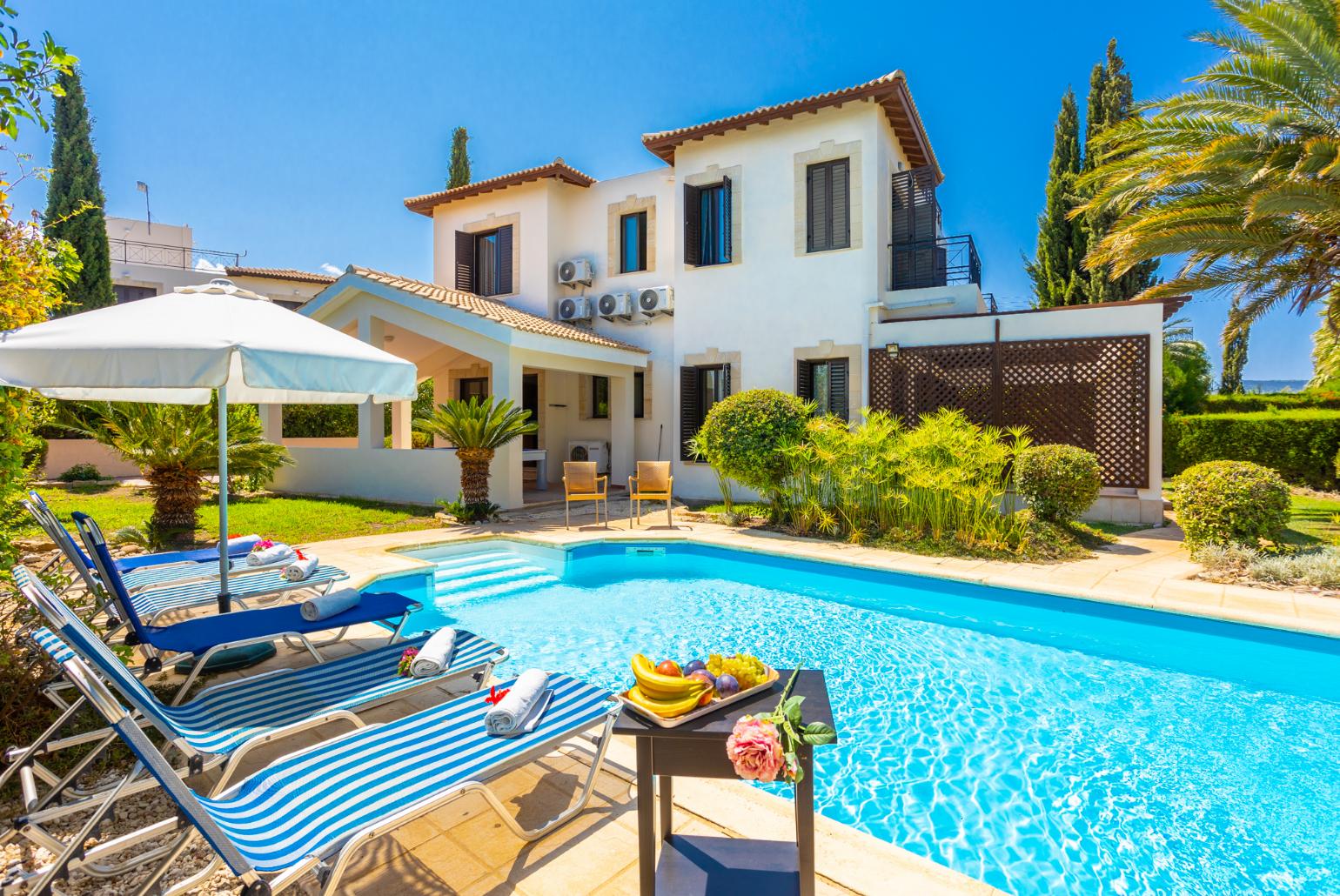 ,Beautiful villa with private pool, terrace, and garden