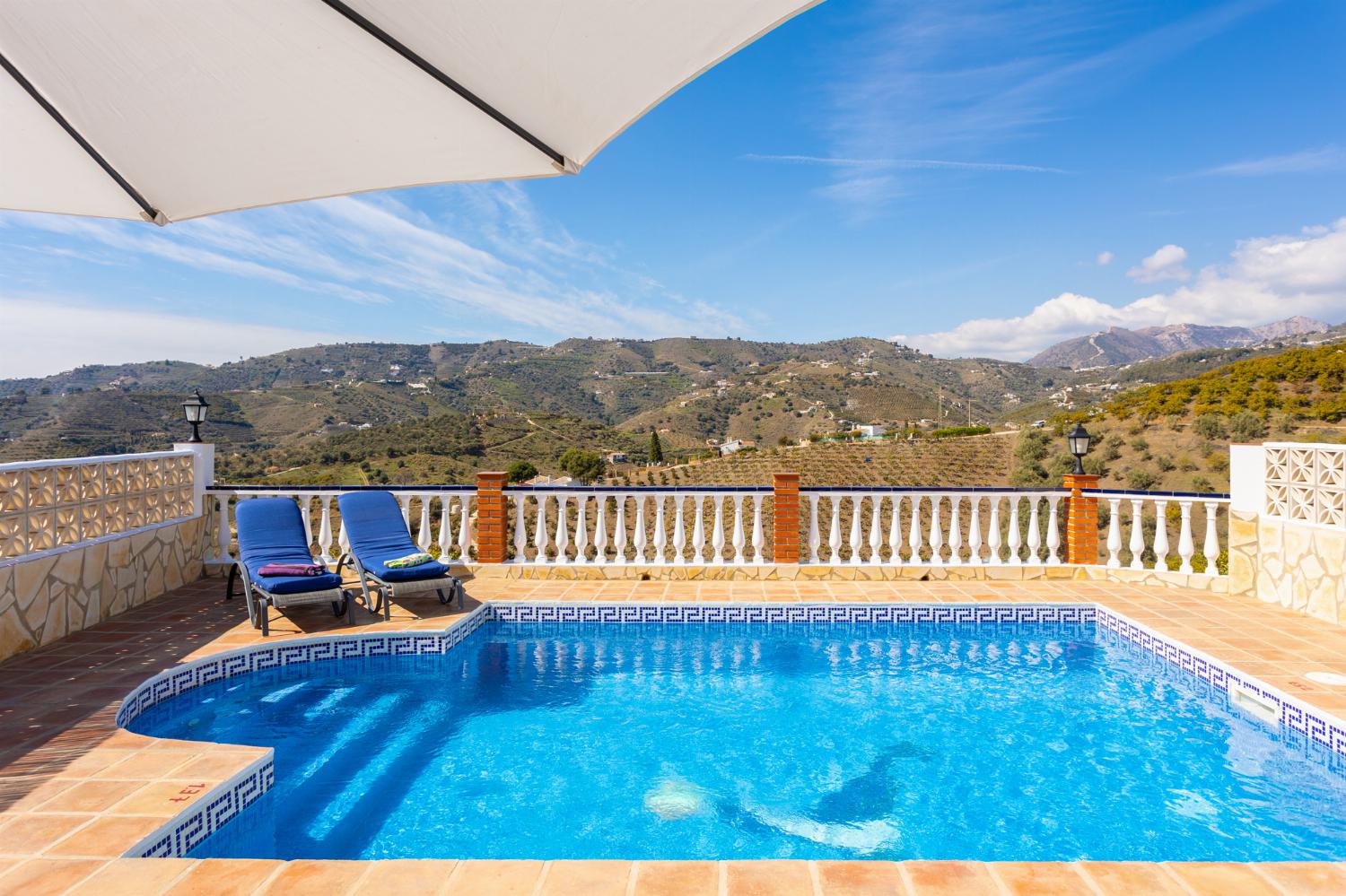 ,Private pool and terrace with panoramic countryside views