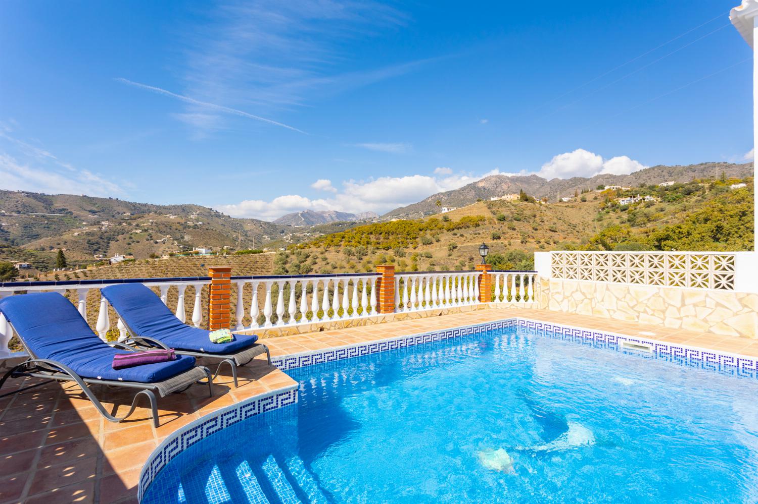 Private pool and terrace with panoramic countryside views