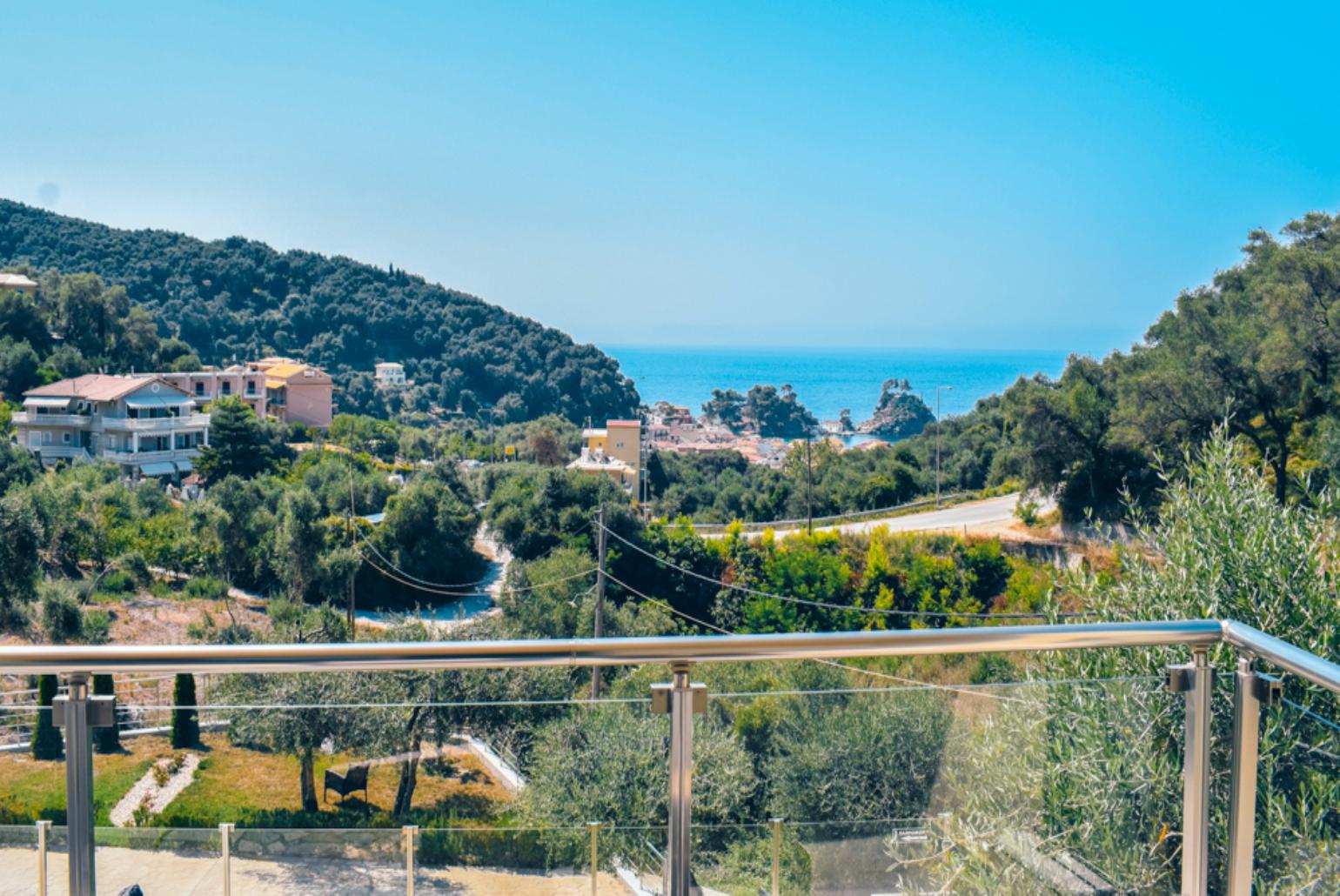 Upper terrace area with sea views