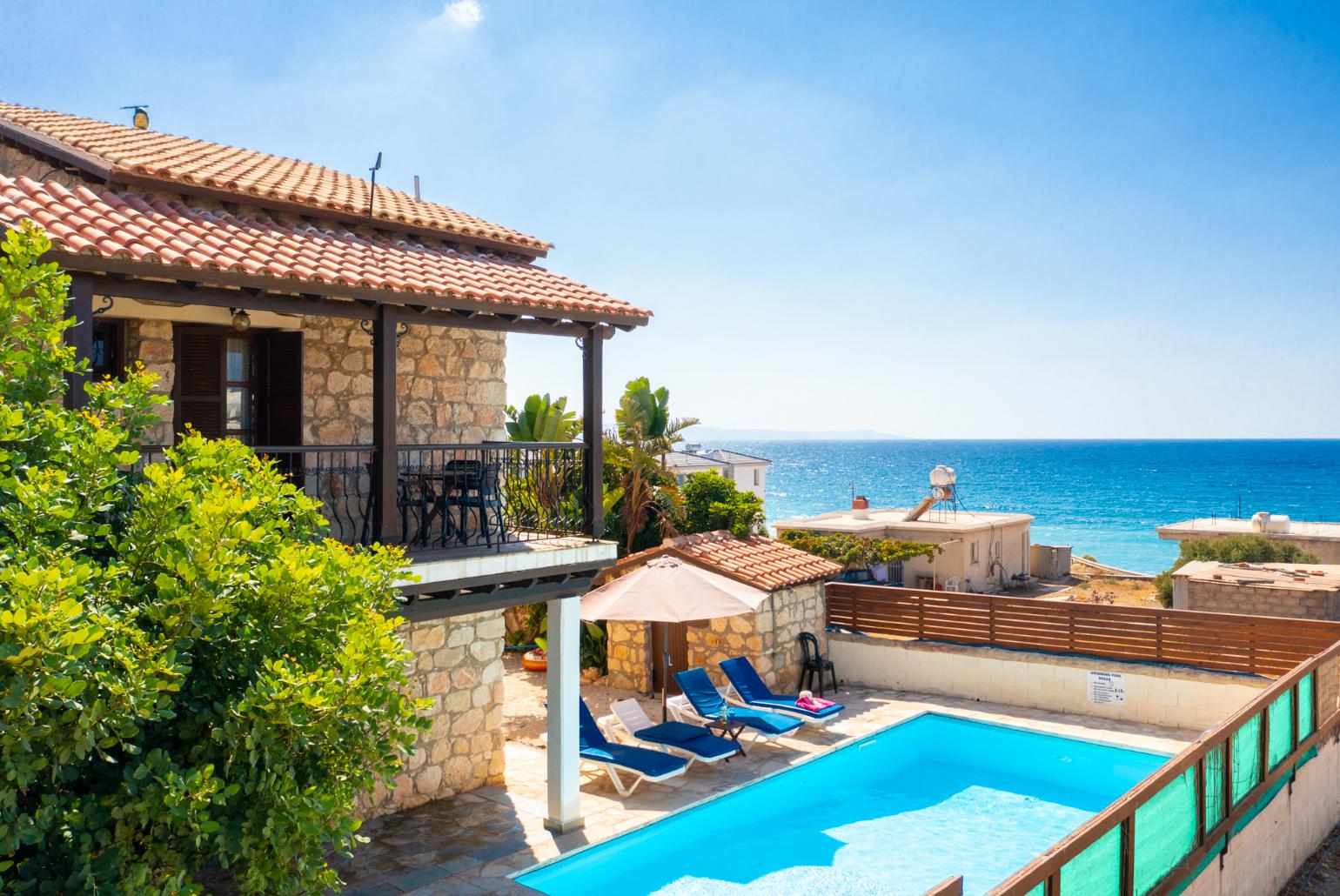 Beautiful villa with private pool, terrace, and garden with sea views