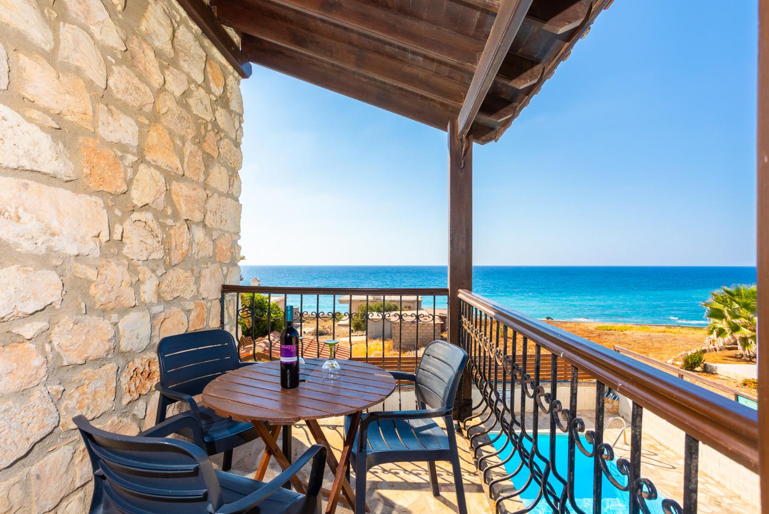 Balcony with sea views