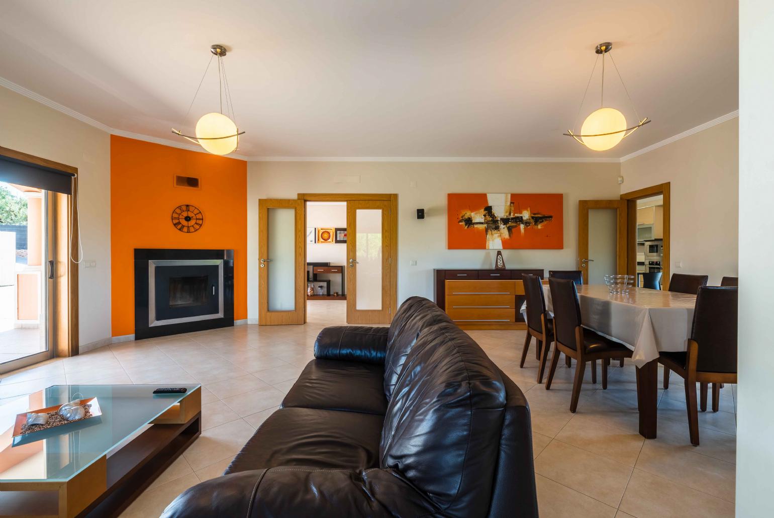 Open-space living room and dining area