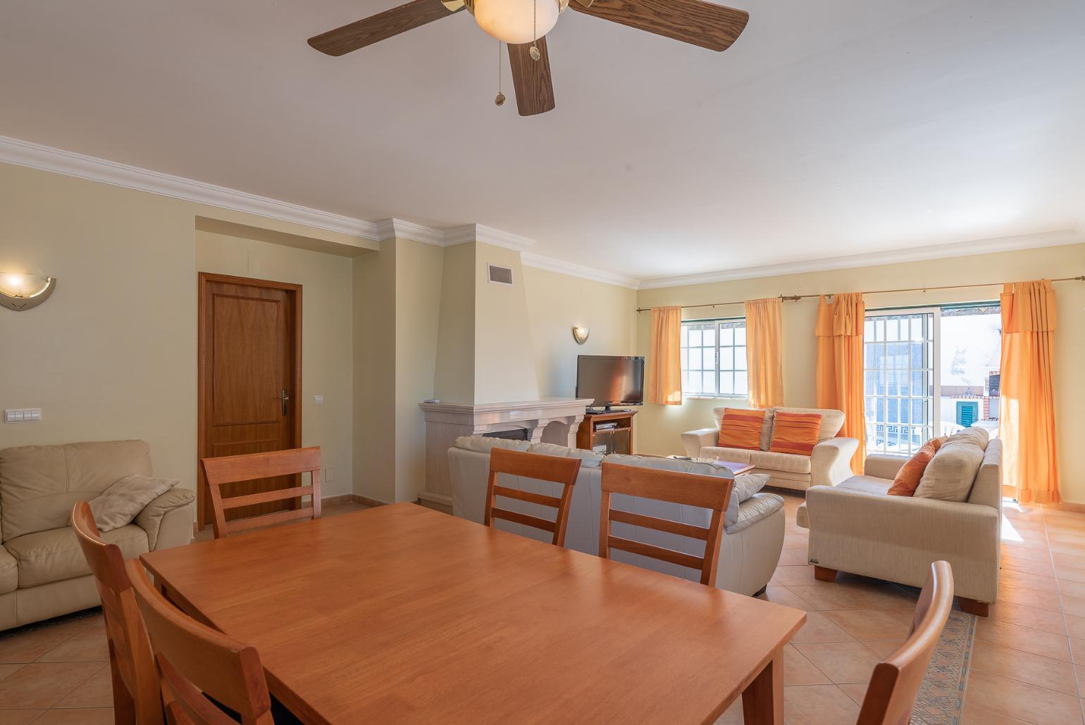 Open-space dining area and living room