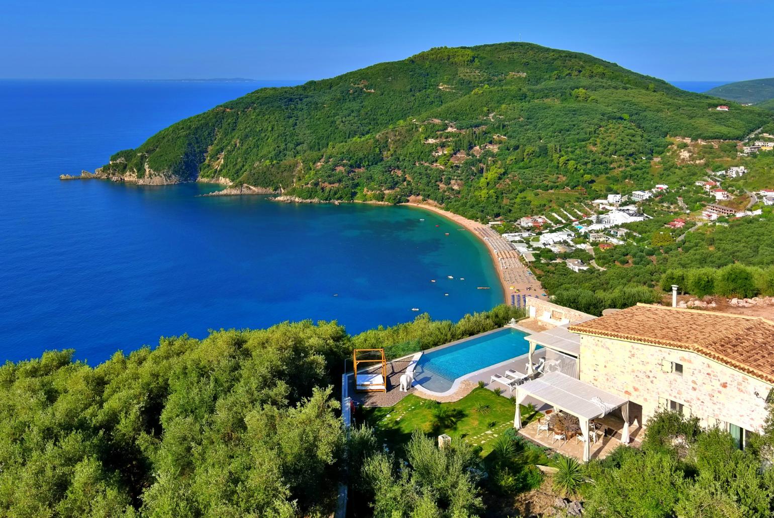 ,Beautiful villa with private infinity pool and terrace with panoramic sea views