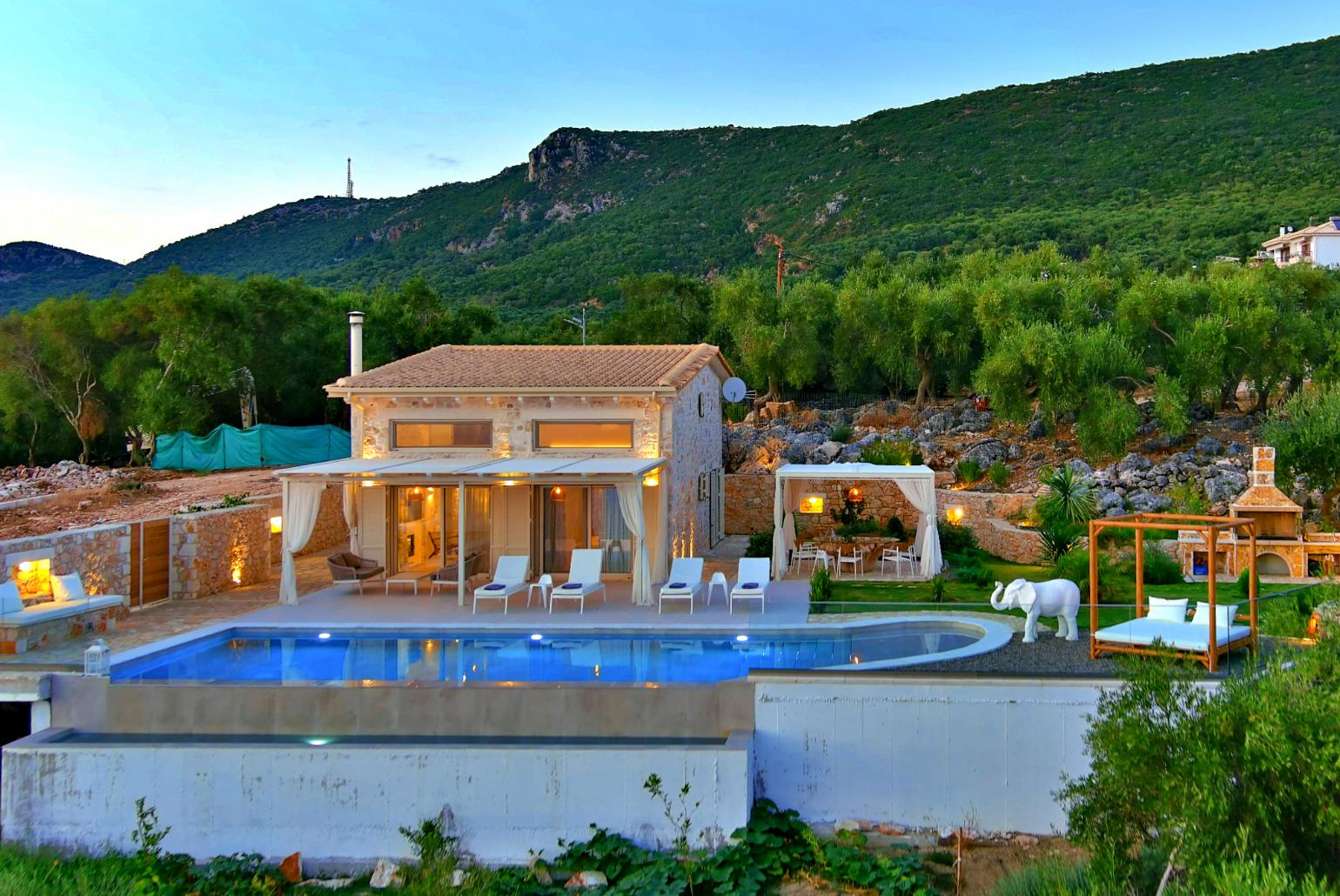 Aerial view of Villa Horizon Blue