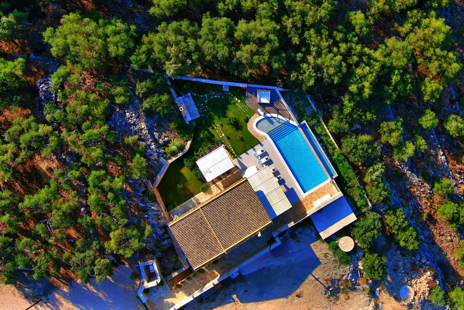Aerial view of Villa Horizon Blue