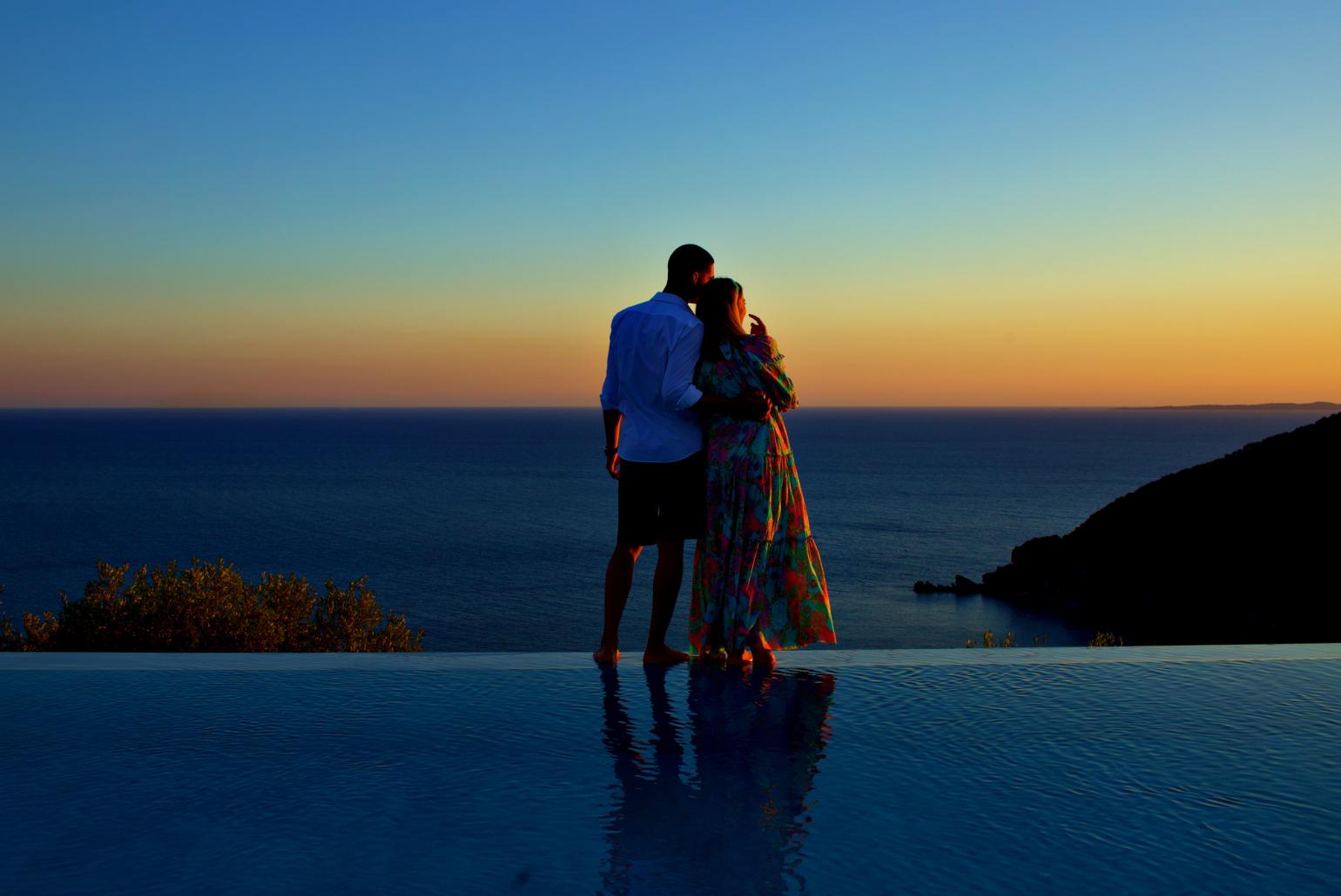 Private infinity pool with panoramic sea views