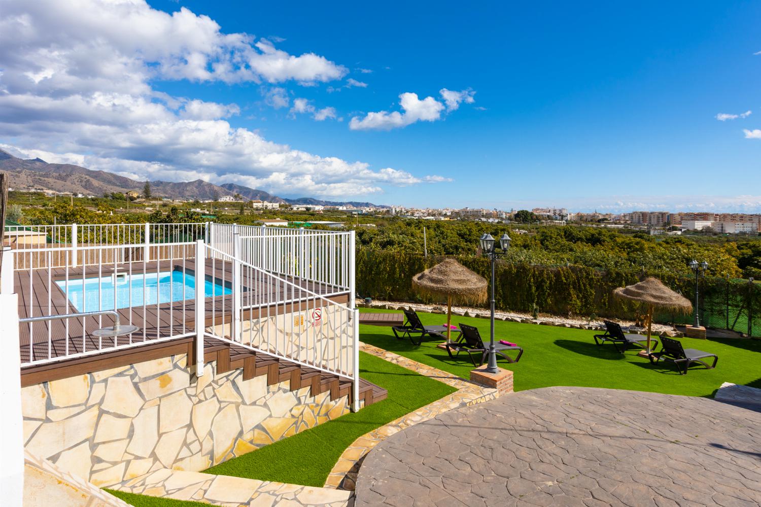 Private pool and terrace with sea views