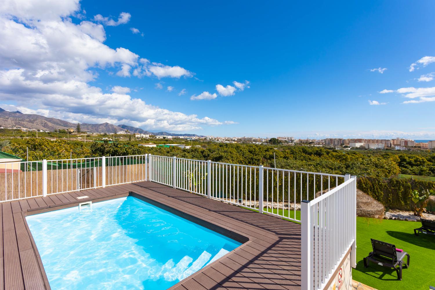 Private pool and terrace with sea views