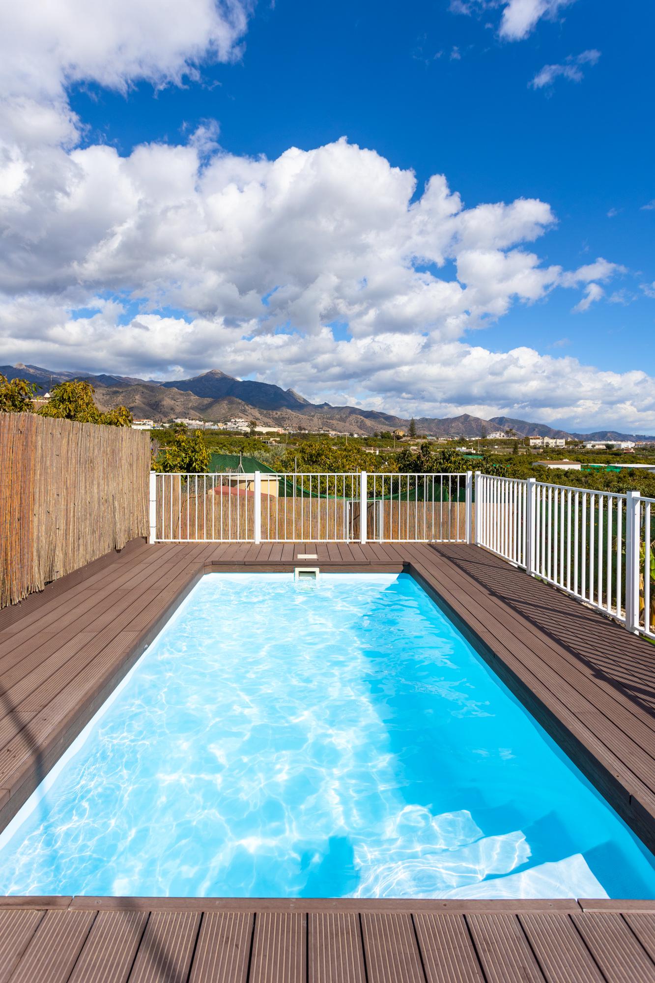 Private pool and terrace with sea views