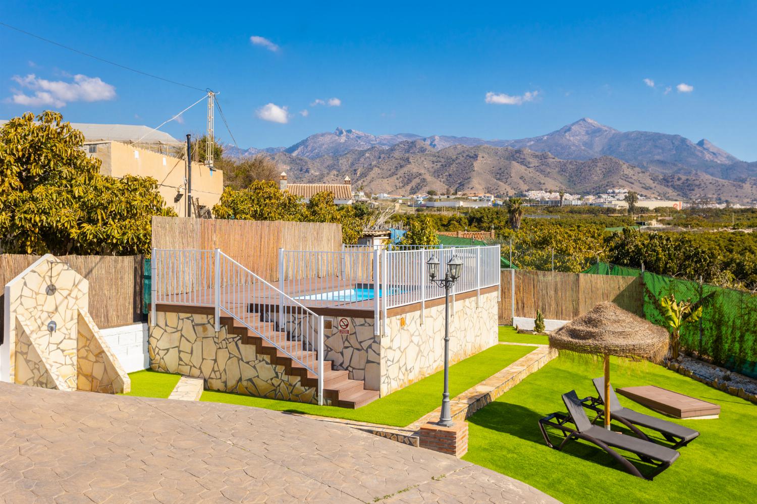 Private pool and terrace with sea views