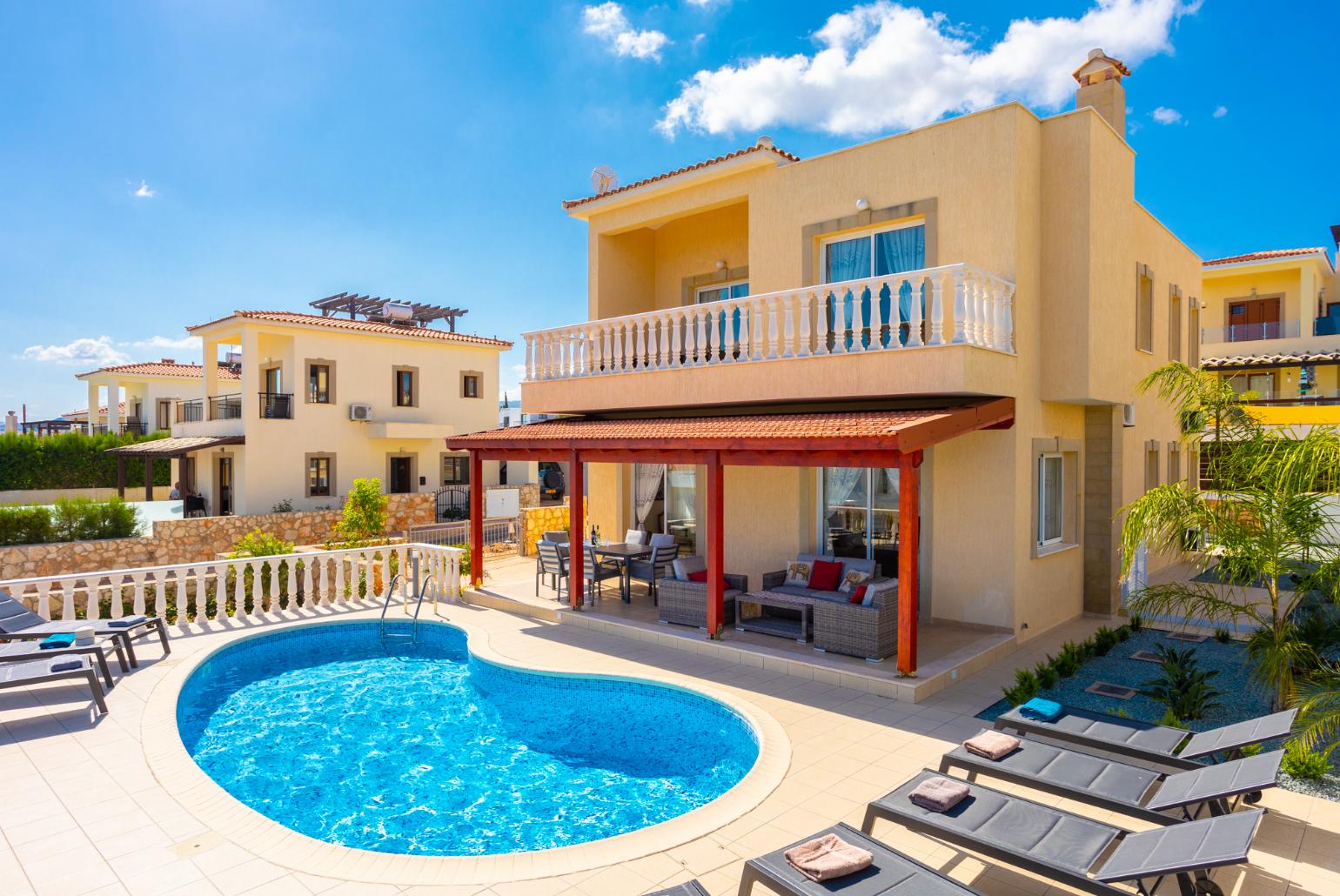 Beautiful villa with private pool, terrace, and garden with sea views