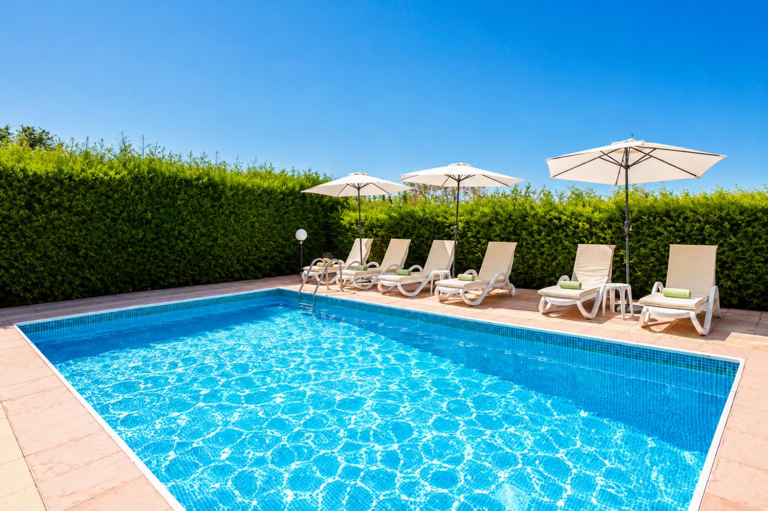 Private pool, terrace, and garden