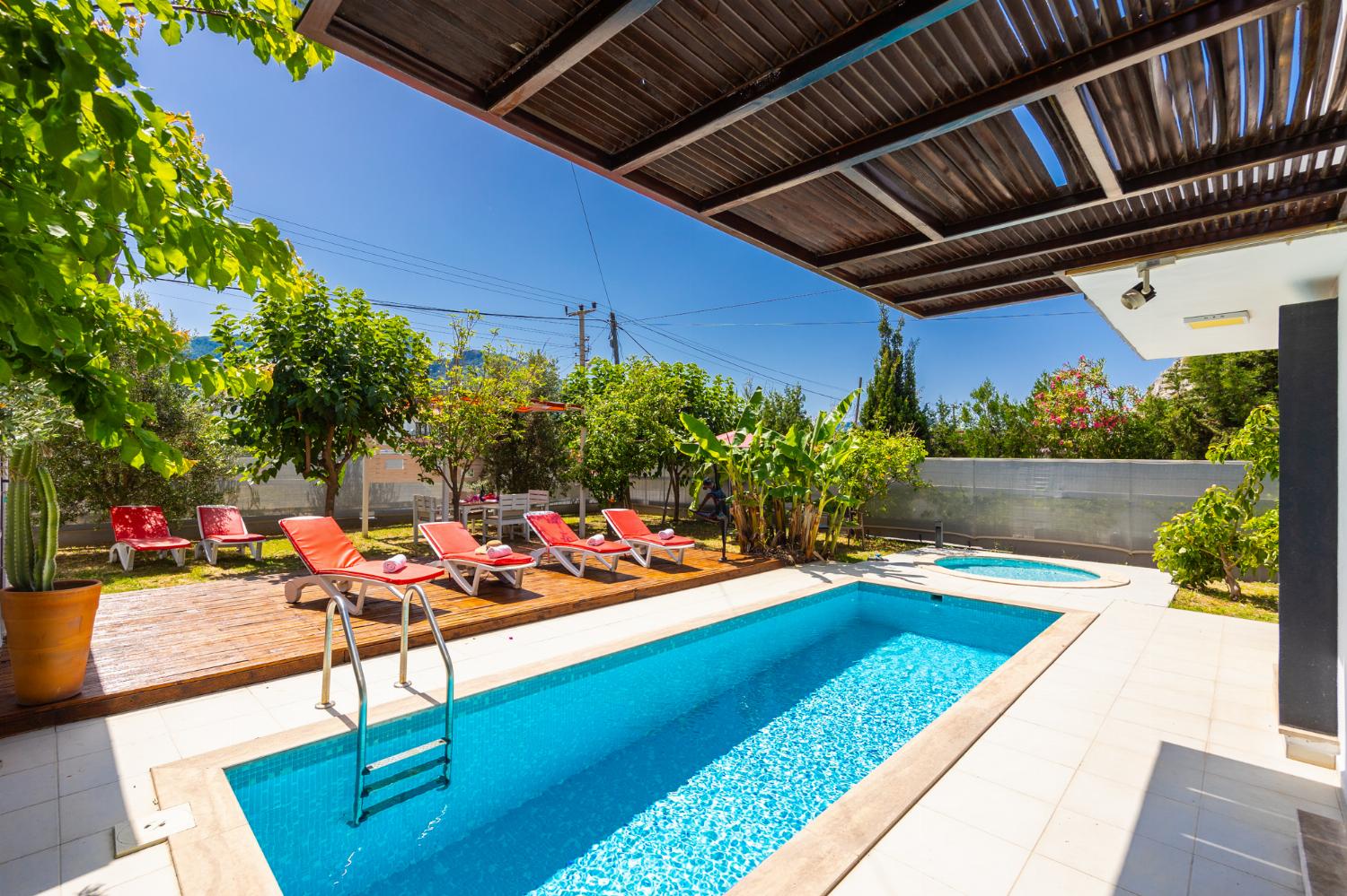 Private pool, terrace, and garden