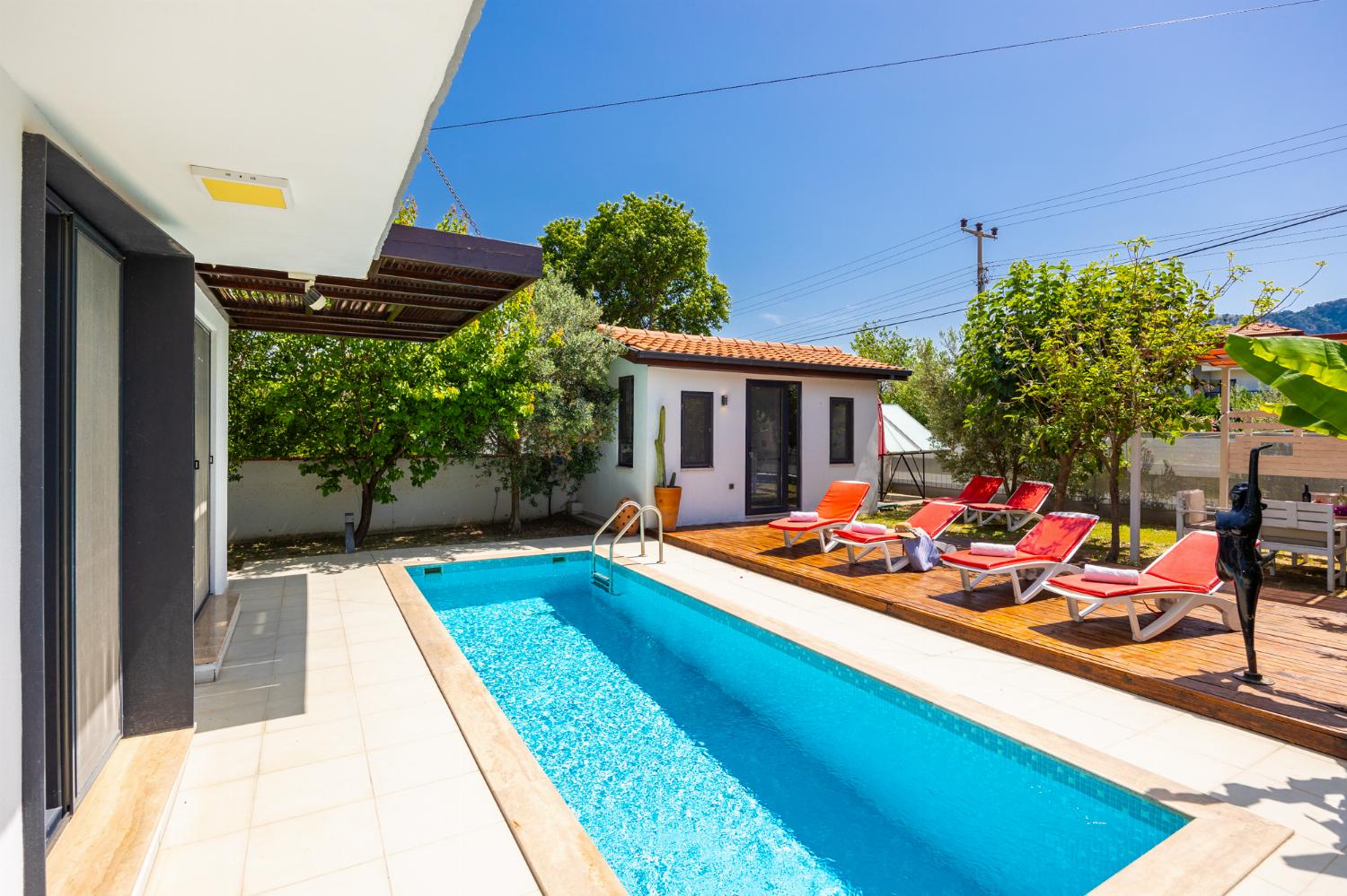 Private pool, terrace, and garden